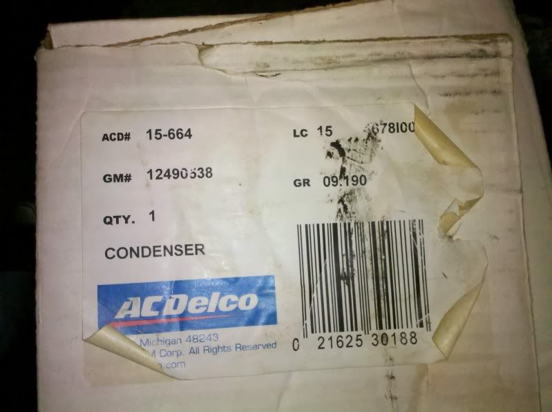 AC Delco 15664 Condenser Team Chevelle