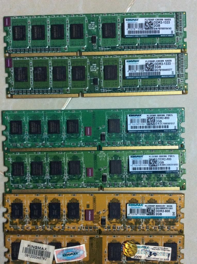 Q7- thanh lý DDR2 KINGMAX buss800 DDR3 KINGMAX buss1333 2GB toàn tập