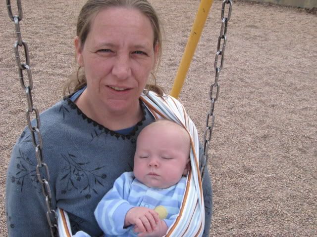 Even Zac rode on the swings