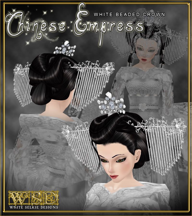 Empress White Bead Crown