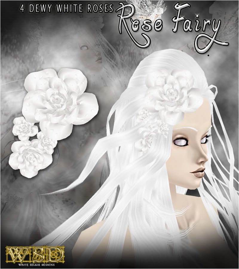 4 Dewy White Roses