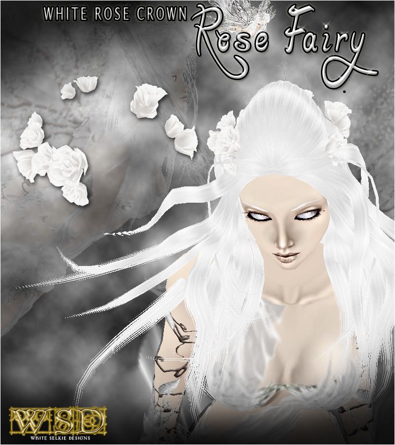 Dewy White Roses Crown