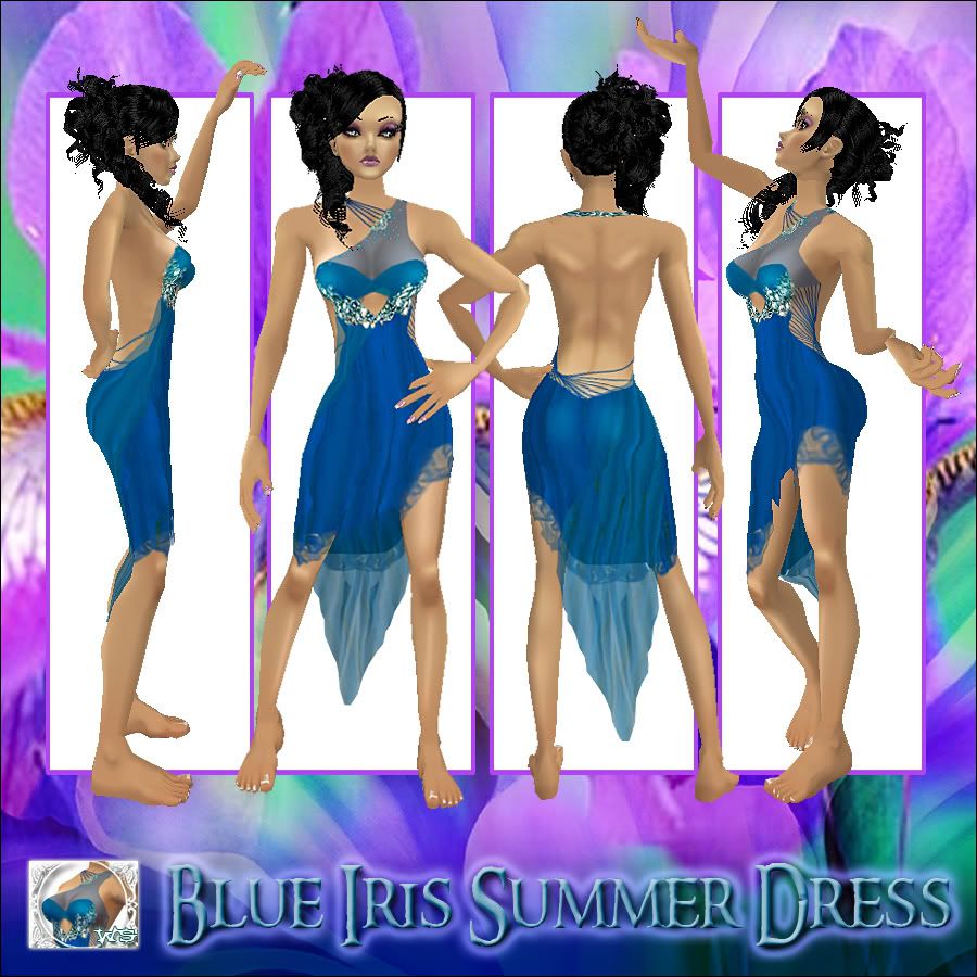 blue iris dress
