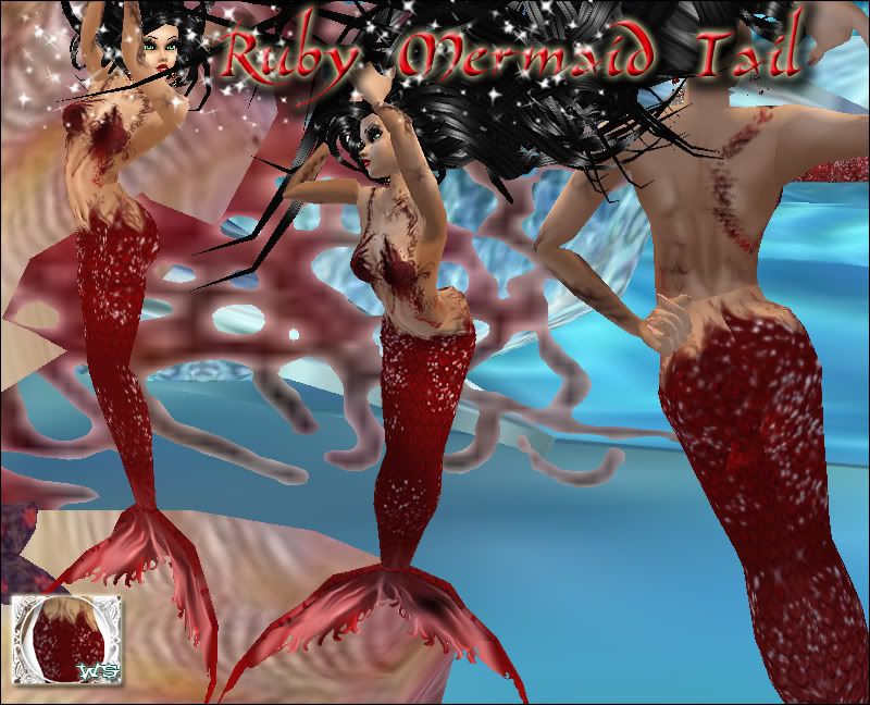 ruby red mermaid tail