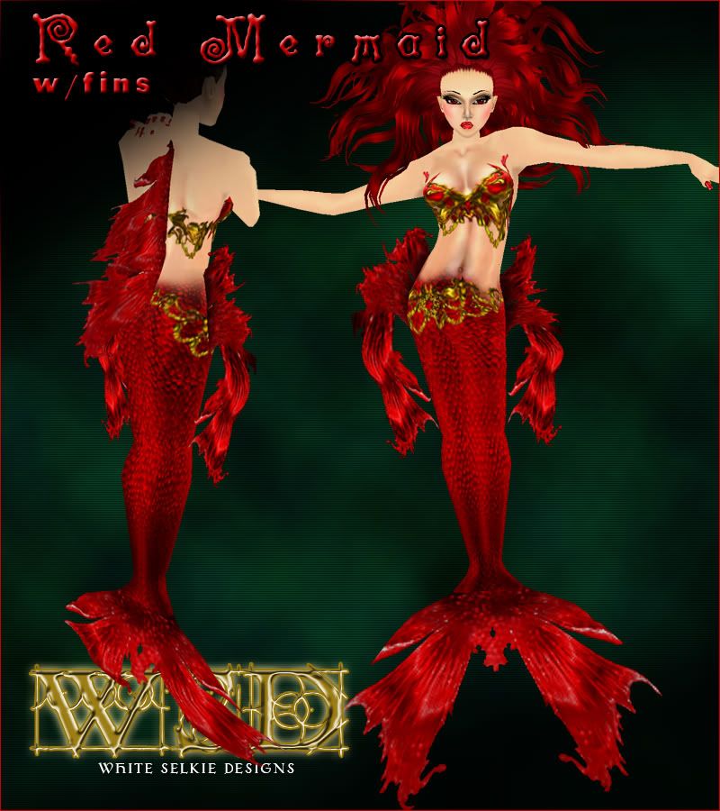 Red Mermaid w/ Fins
