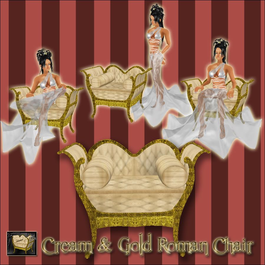 Cream & Gold Roman Chair