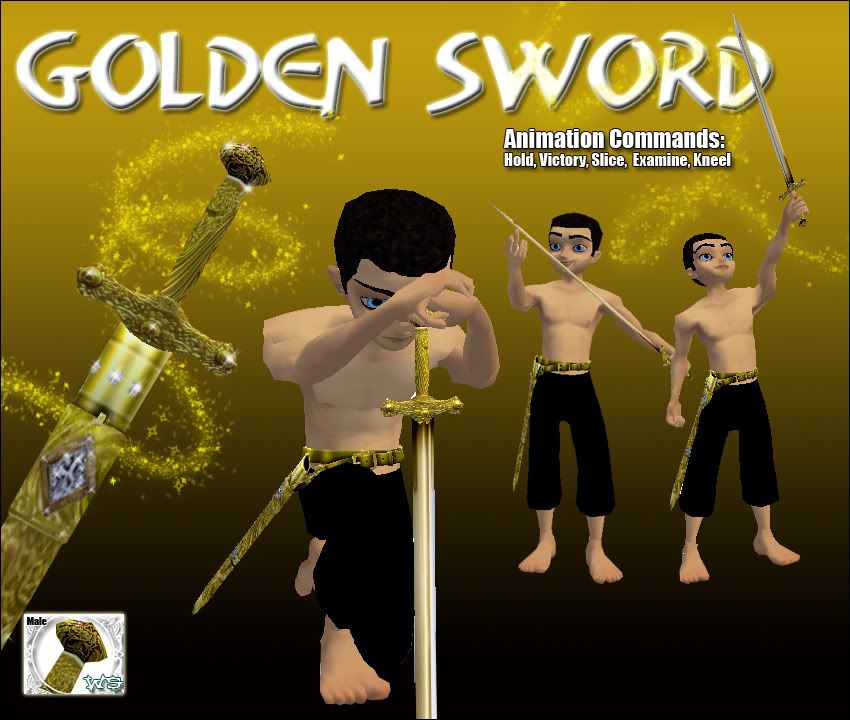 gold sword male