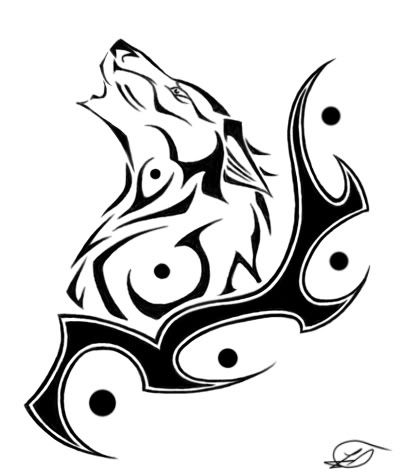 Tribal Tattoo on Vector   Tribal Moon Tattoo Labels  Flame Wolf Tribal Tattoo Picture