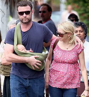 Liev Schreiber carrying Alexander in a Lightly Padded Maya Wrap Sling