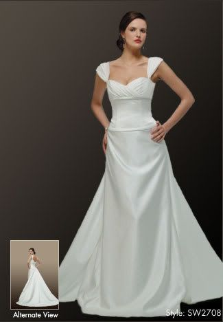 cap sleeve wedding gown, white wedding dress