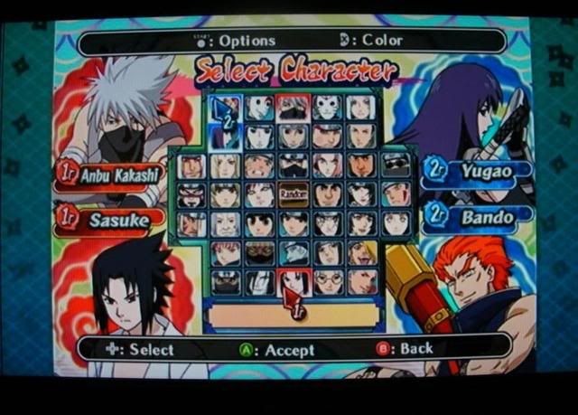 All characters unlocked in Naruto Shippuden: Clash of Ninja Revolution 3.