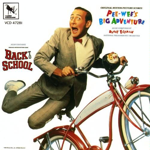 The soundtrack cover for Pee-Wee's Big Aventure.