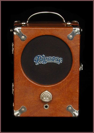 A brown pignose amplifier.