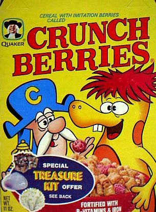 A box of Cap'n Crunch cereal, with Crunchberries.