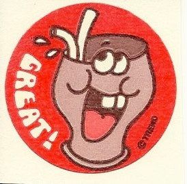 A sticker showing a soft drink glass.