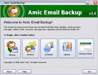 Amic Email Backup: Lets you backup email for free