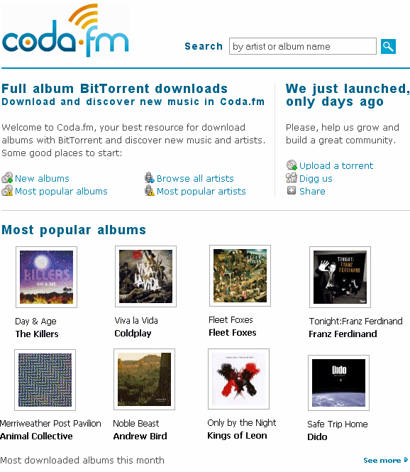 Download Music Albums From Coda.fm (Torrents) Download Music Albums From Coda.fm (Torrents)
