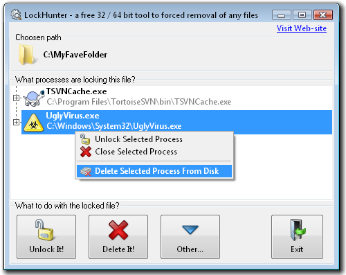 LockHunter Deletes Locked Files!
