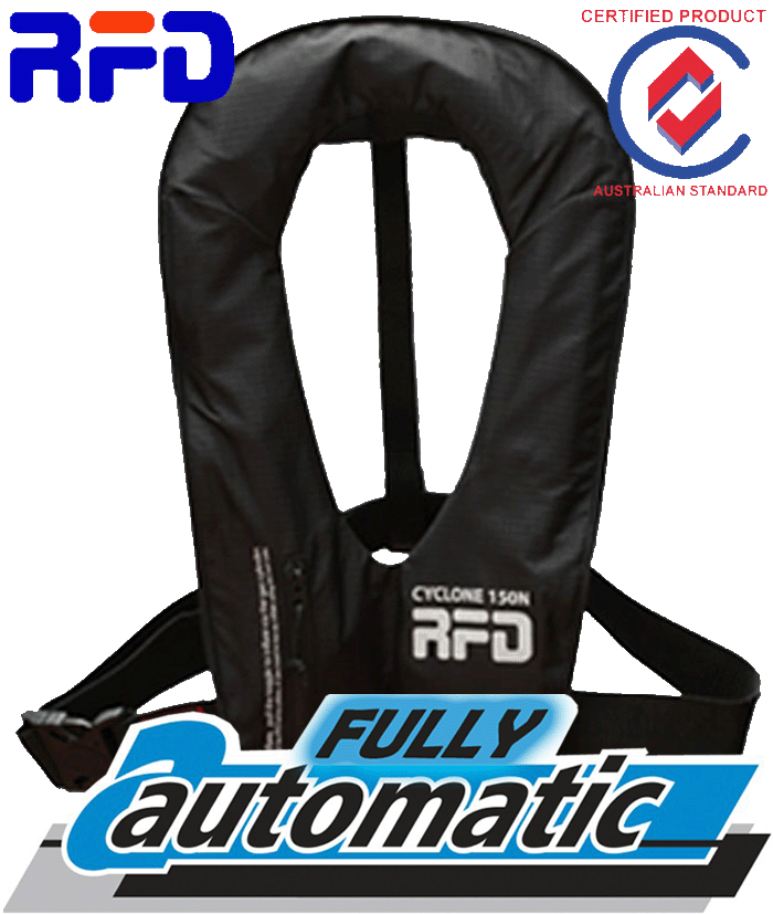 AUTOMATIC INFLATABLE LIFEJACKET PFD1 RFD Cyclone Auto Life jacket 150N