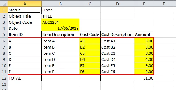 Spreadsheet