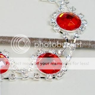 Handmade link bracelet tomato red sets rhinestone surround glitter 