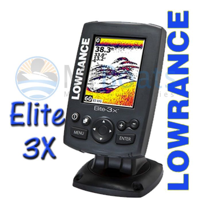 Lowrance ★ Elite 3X Fishfinder ★ Colour Dual Beam Transducer NEW 3 X ...