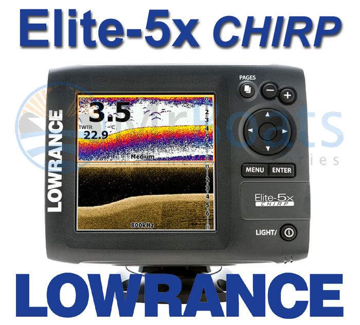 Lowrance ★ Elite 5X Chirp ★ Fishfinder Chirp Broadband Hybrid Imagng ...